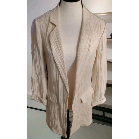 Chico's Open Jacket Size 0 US S Ivory Pockets Rayon - Picture 6 of 8